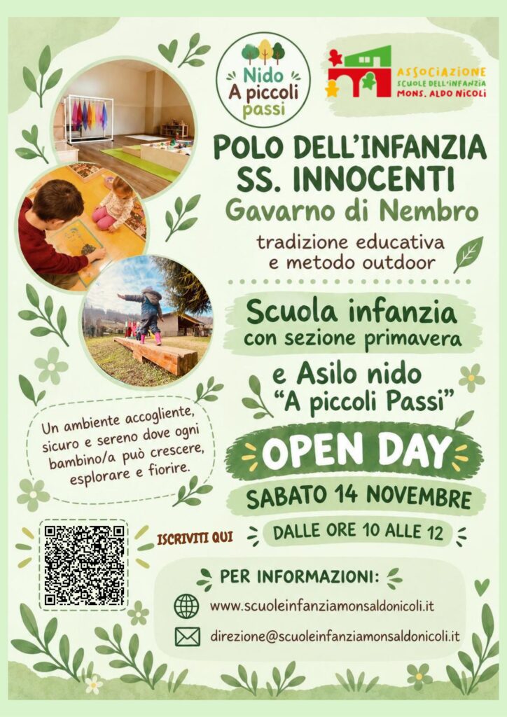 Locandina dell'open day della SS. Innocenti